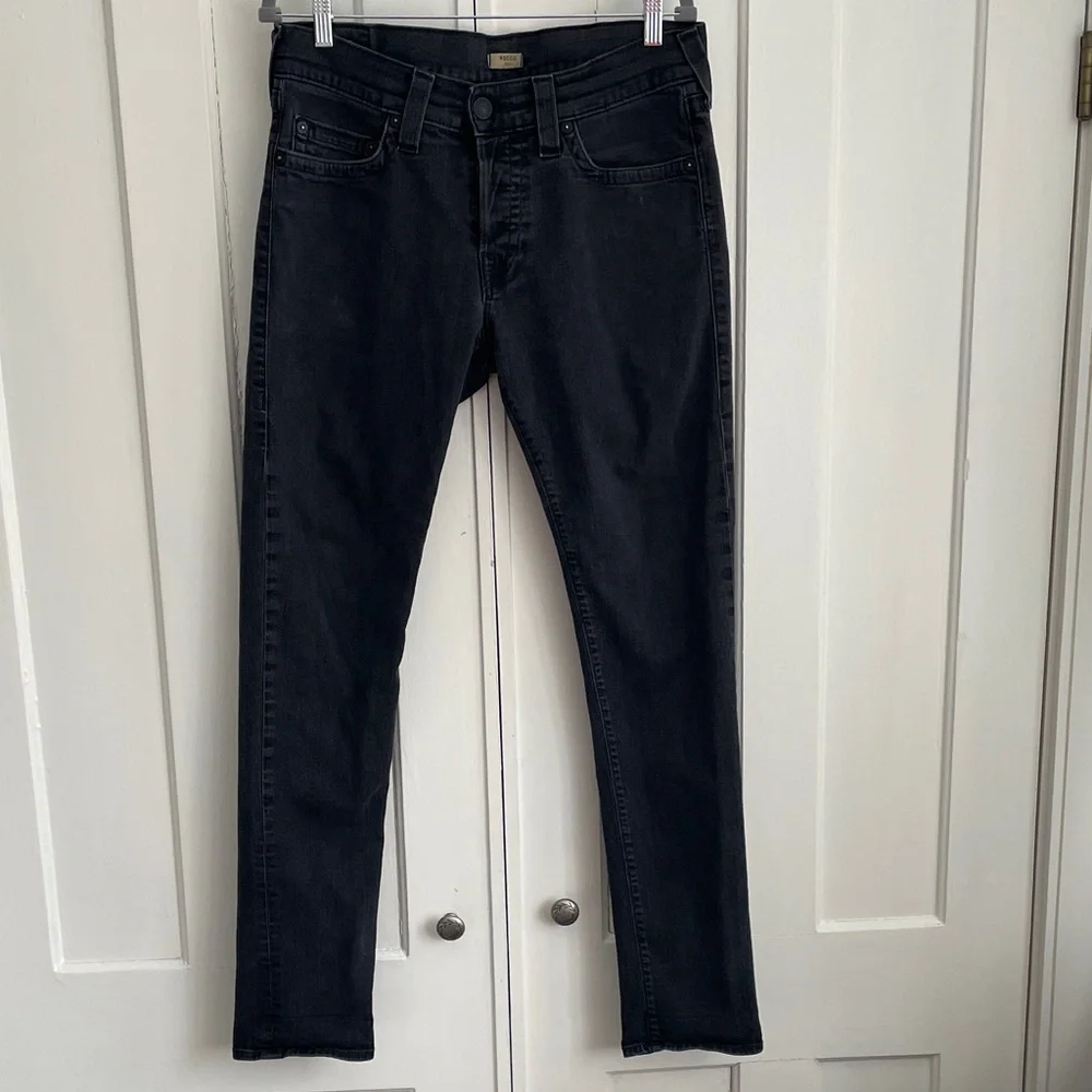 True Religion Jeans Men's Black 34 36 Button Fly Rocco Slim EUC